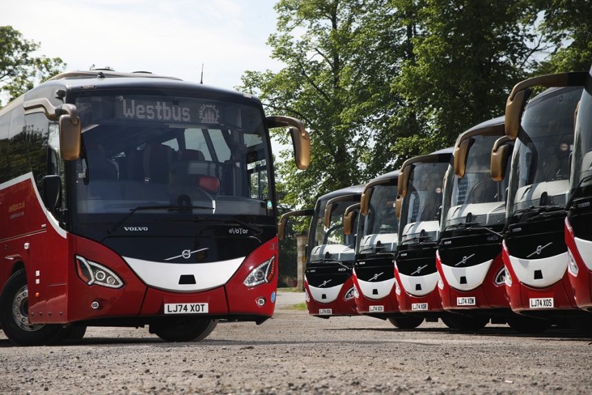 Volvo B8R MCV Evora coach line up for Westbus