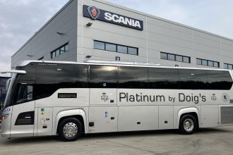 Scania Touring pair delivered to Doig's of Glasgow