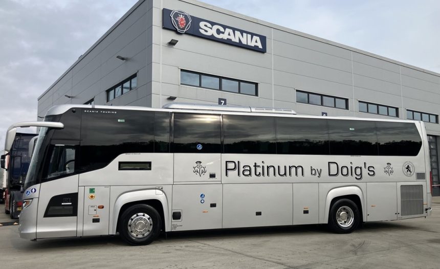 Scania Touring pair delivered to Doig's of Glasgow