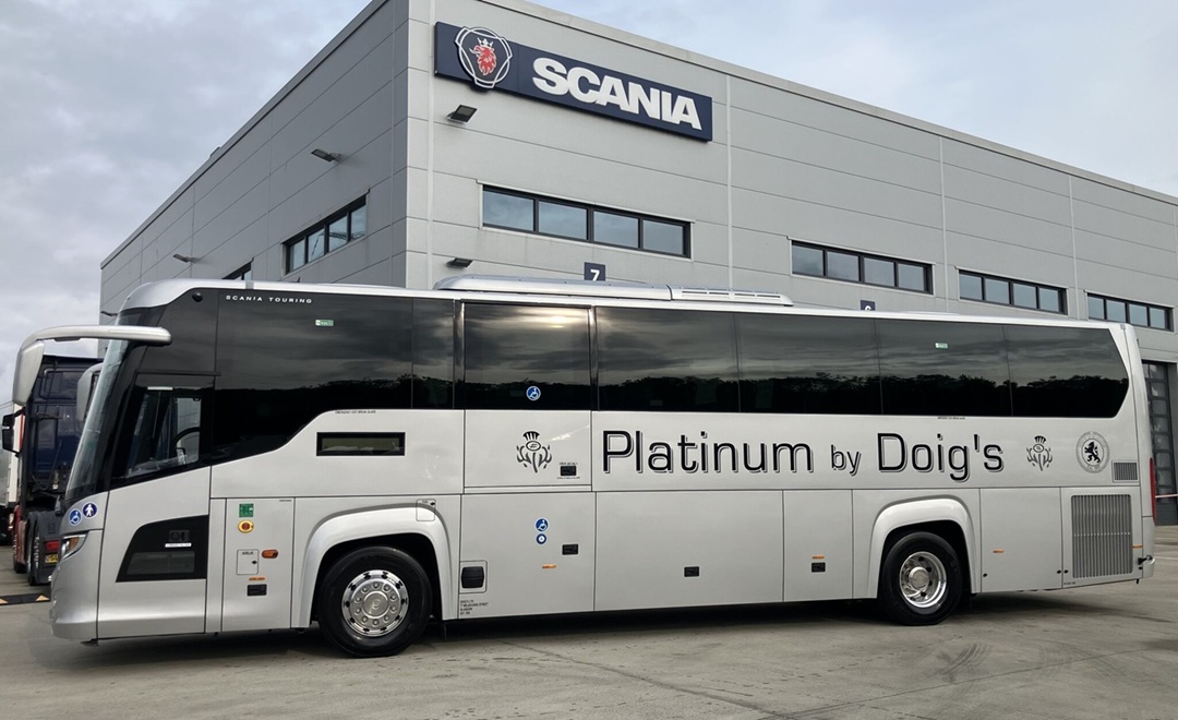 Scania Touring pair delivered to Doig's of Glasgow