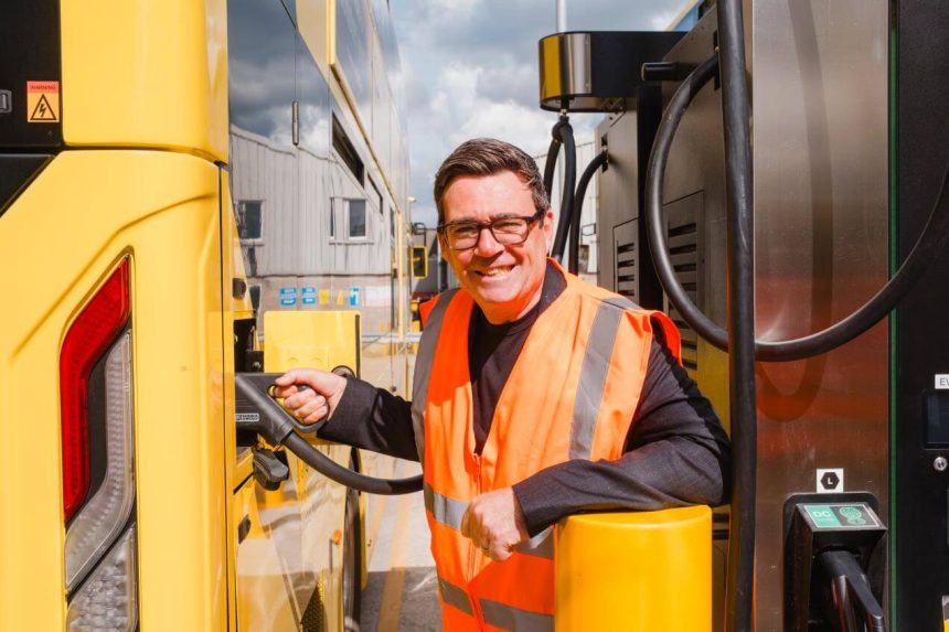 andy burnham tfgm £15.6 billion (1) The funding announced by Chancellor Rachel Reeves today (4 June) has been allocated to several combined mayoral authorities to use on rail, tram, road and bus infrastructure. Transport for Greater Manchester revealed today that part of the £2.5 billion it will receive will go towards making the Bee Network fully battery-electric by 2030. An as-yet undecided portion of that will support a planned investment in 1,000 new zero-emission buses over that period, the mayoral authority said. That is part of plans to build the UK's "first fully integrated, zero-emission public transport system", with trams and trains also set to benefit. Liverpool City Region's already announced BRT system is among the projects to which its £1.6 billion will be allocated. Under those plans - due for realisation by 2028 - a high-speed network will be served by articulated buses which are modelled on the 'Glider' in Belfast. It is due to link Liverpool city centre with John Lennon Airport, and Liverpool FC and Everton FC's respective stadia along three routes. Although the model of bus has not been confirmed, a Van Hool Exqui.City on loan from Belfast was last year used as a demonstrator. That 18m vehicle can accommodate around 30% more passengers than a typical bus and has three sets of double doors. The funding will also go towards buses elsewhere in the city as the region heads towards franchising services by 2027. Liverpool Mayor Steve Rotheram with a 'Glider' which was on loan from Belfast last year - an example of the sort of bus which could serve the new BRT Bus services in the East Midlands region will be boosted by the funding, thanks to the £2 billion handed to it today by the government. Some of that allocation will be used for a rapid transit network on the Trent Arc between Nottingham and Derby. Between the two cities, the Freeport, Infinity Park Investment Zone and Ratcliffe-on-Soar will also benefit from the improved bus services. South Yorkshire Mayoral Combined Authority's newly announced commitment towards bus franchising has been boosted by £350 million in funding as part of that region's allocation. The funding for West Yorkshire will help build new bus stations in Bradford and Wakefield. Likewise, the Tees Valley Mayoral Authority will put its sum towards a new £15 million bus station in Middlesbrough. Transport Secretary Heidi Alexander says: "Today marks a watershed moment on our journey to improving transport across the North and Midlands – opening up access to jobs, growing the economy and driving up quality of life as we deliver our Plan for Change. "For too long, people in the North and Midlands have been locked out of the investment they deserve. With £15.6bn of government investment, we’re giving local leaders the means to drive cities, towns and communities forward, investing in Britain’s renewal so you and your family are better off."