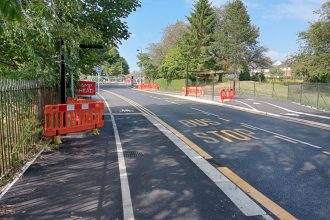 Shared space floating bus stops design work in England to be paused