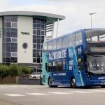 Stagecoach South West bus in Callywith College livery