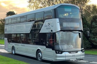 Wrightbus StreetDeck with Cummins engine for delivery to Bus Vannin