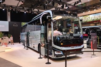 MAN battery electric Lion's Coach 14 E at Busworld