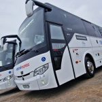 Temsa HD13 coach in National Express livery for Stotts Coaches of Huddersfield