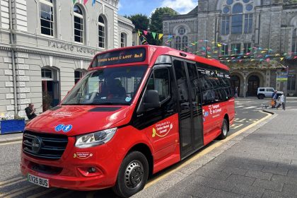 EVM eCityline battery electric minibus with Falmouth operator OTS
