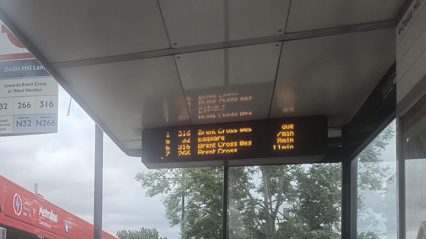 Technology is holding back bus patronage, claims report bus stop display