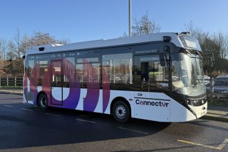 Alexander Dennis Enviro100AEV battery electric single decker for Connector autonomous trial in Cambridge