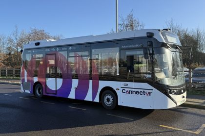 Alexander Dennis Enviro100AEV battery electric single decker for Connector autonomous trial in Cambridge