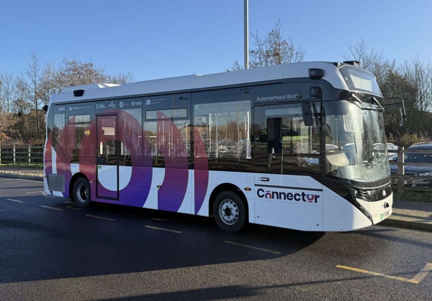 Alexander Dennis Enviro100AEV battery electric single decker for Connector autonomous trial in Cambridge