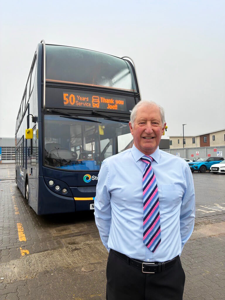 Stagecoach North East recognises retiree after 50 years of service