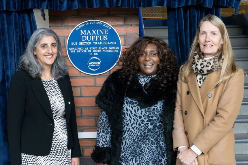 Women in Bus and Coach honours Maxine Duffus with plaque