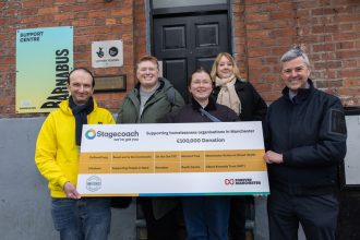 Stagecoach Manchester gives £100,000 to homelessness charities