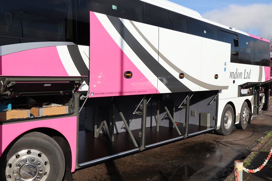 Yutong GT14 coach underfloor luggage area