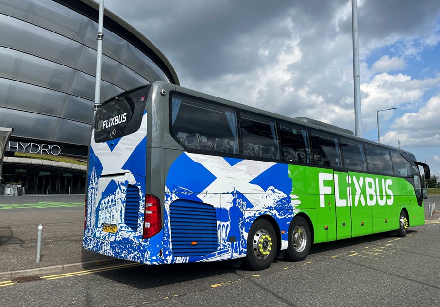 FlixBus UK Mercedes-Benz Tourism with Saltire livery