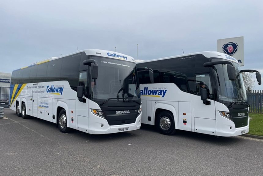 Galloway Coach Travel welcomes a Scania Touring tri-axle pair