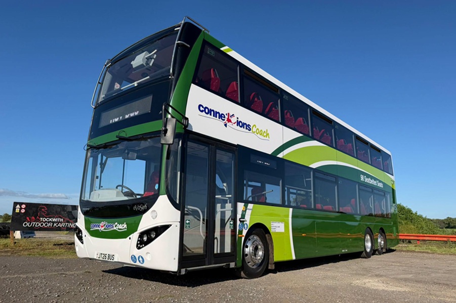 Connexions Buses adds 98-seat Volvo MCV tri-axle double-deck