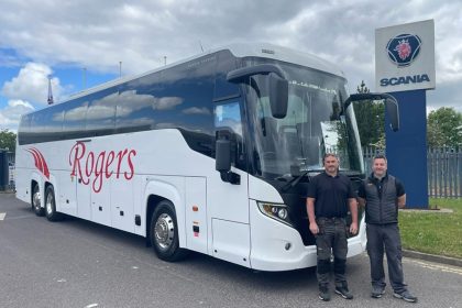 Rogers Coaches of Martley adds another Scania Touring tri-axle