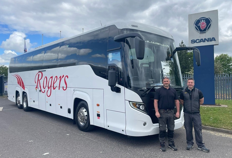 Rogers Coaches of Martley adds another Scania Touring tri-axle