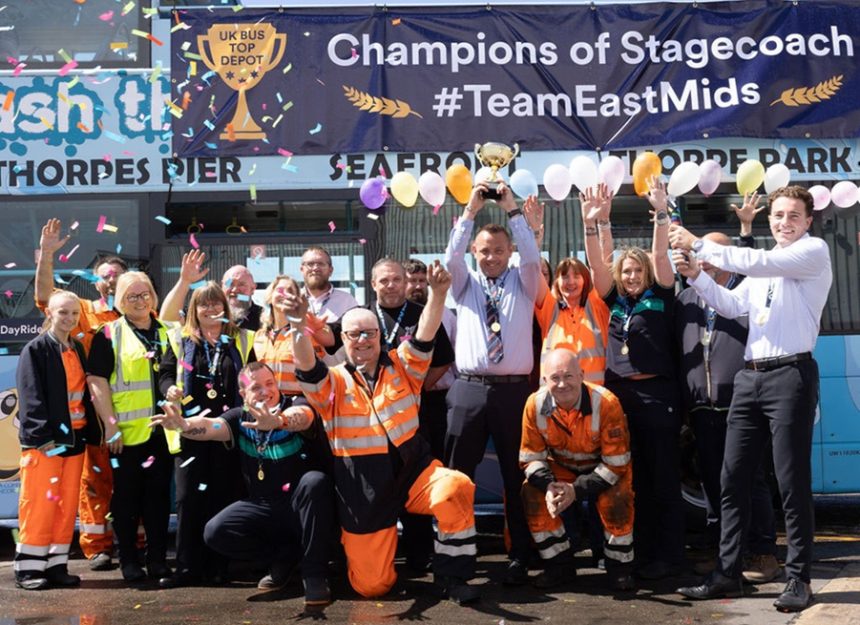 Stagecoach East Midlands and Grimsby depot top ranked by group