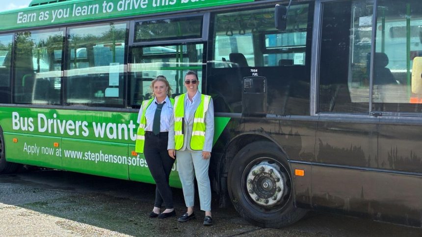Jordan Hartford (left) and Jade Crace, two thirds of the all-women driver training team at Stephensons of Essex